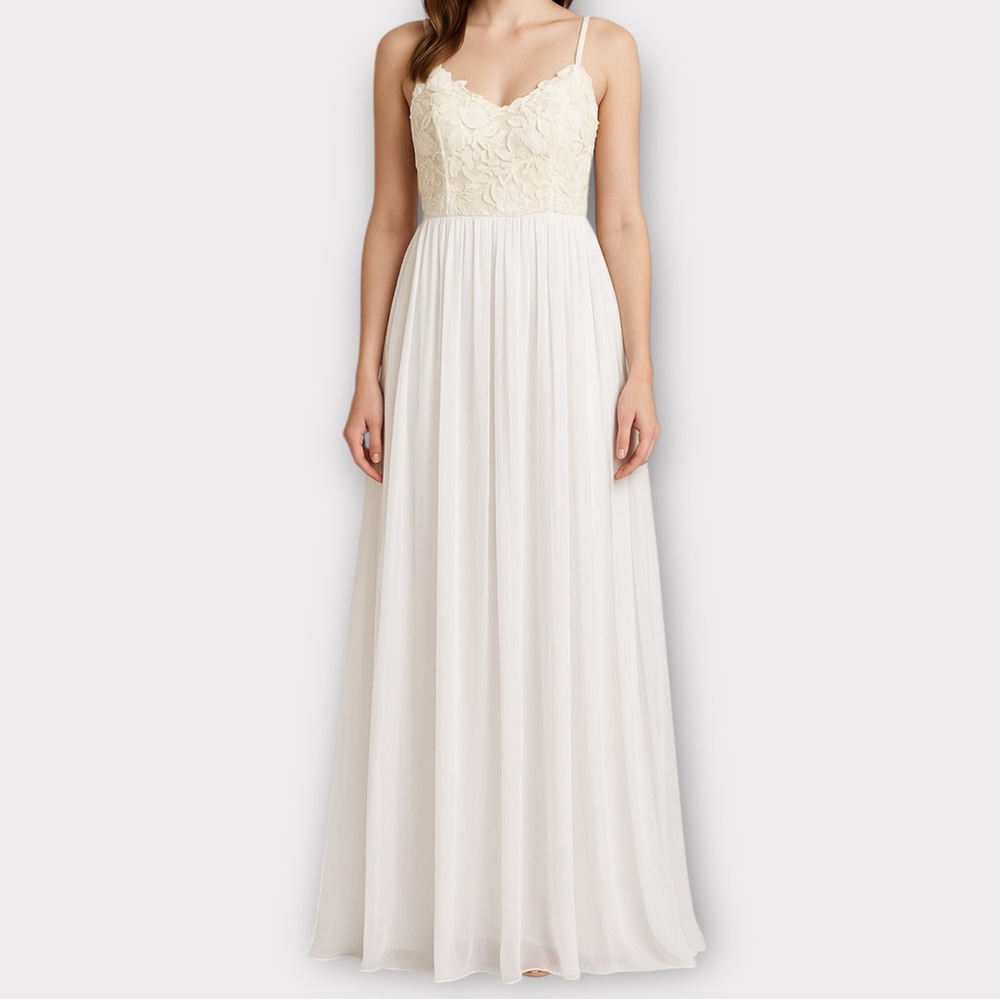 Dress the Population Asha Dress Large Lace Chiffon Formal Wedding Fairycore